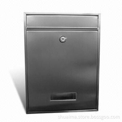 Stainless Steel Mailbox, Double-edge to Protect Hands, Wall Mount, Measures 260 x 85 x 350mm